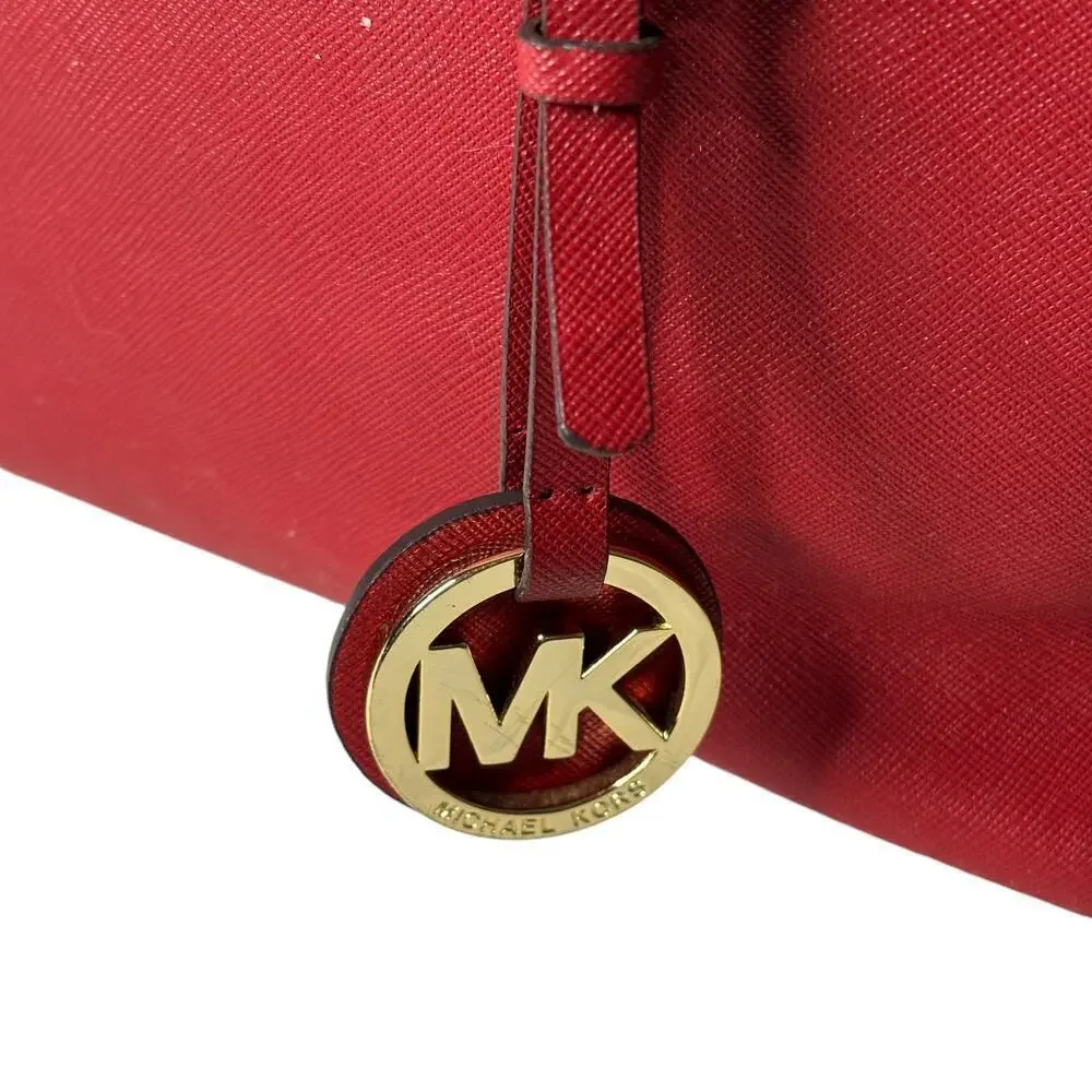 Michael Kors Jet Set Large Tote Bag Saffiano Leather Red